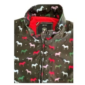 Ariat Kids Laurel Riding Jacket Horse Print Sz M (10)‎